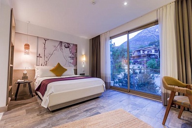 Double Room with Mountain View (French Balcony) | Melanippe Relaxing Hotel